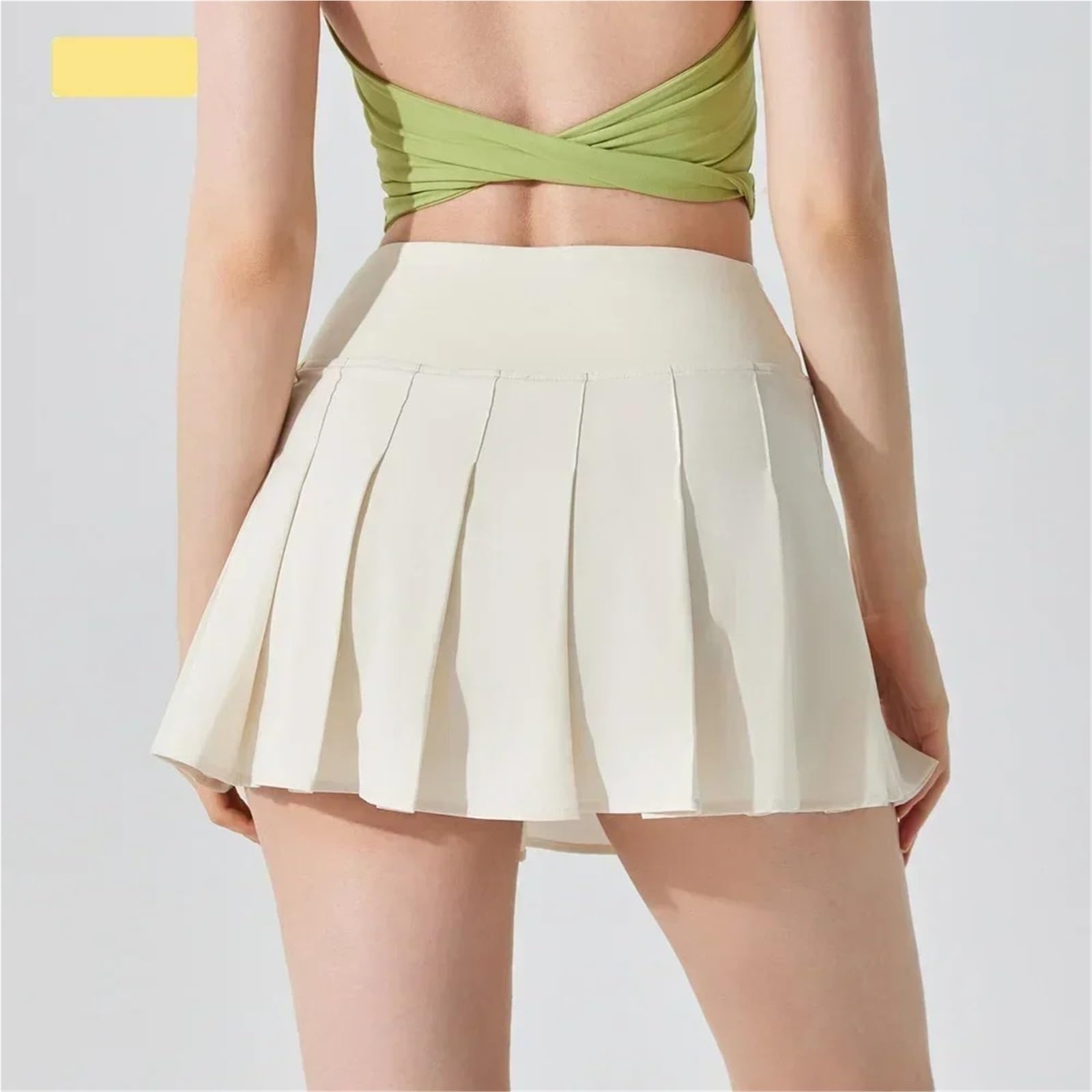 Damen-Tennisrock aus Polyester mit hoher Taille und Falten
