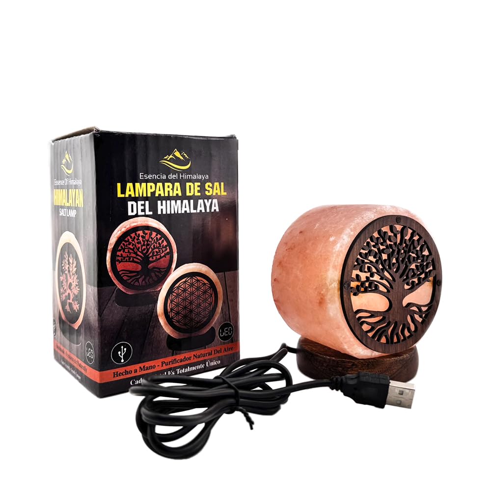 Lampe En Sel De L'Himalaya SNM – Panier Fleur De Vie – 3 Kg – Zen Et Orange