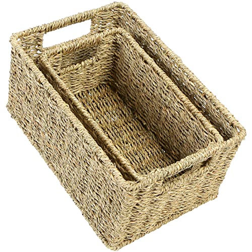 Hoonex HW-3C Wicker Baskets For Storage, Seagrass Baskets cover