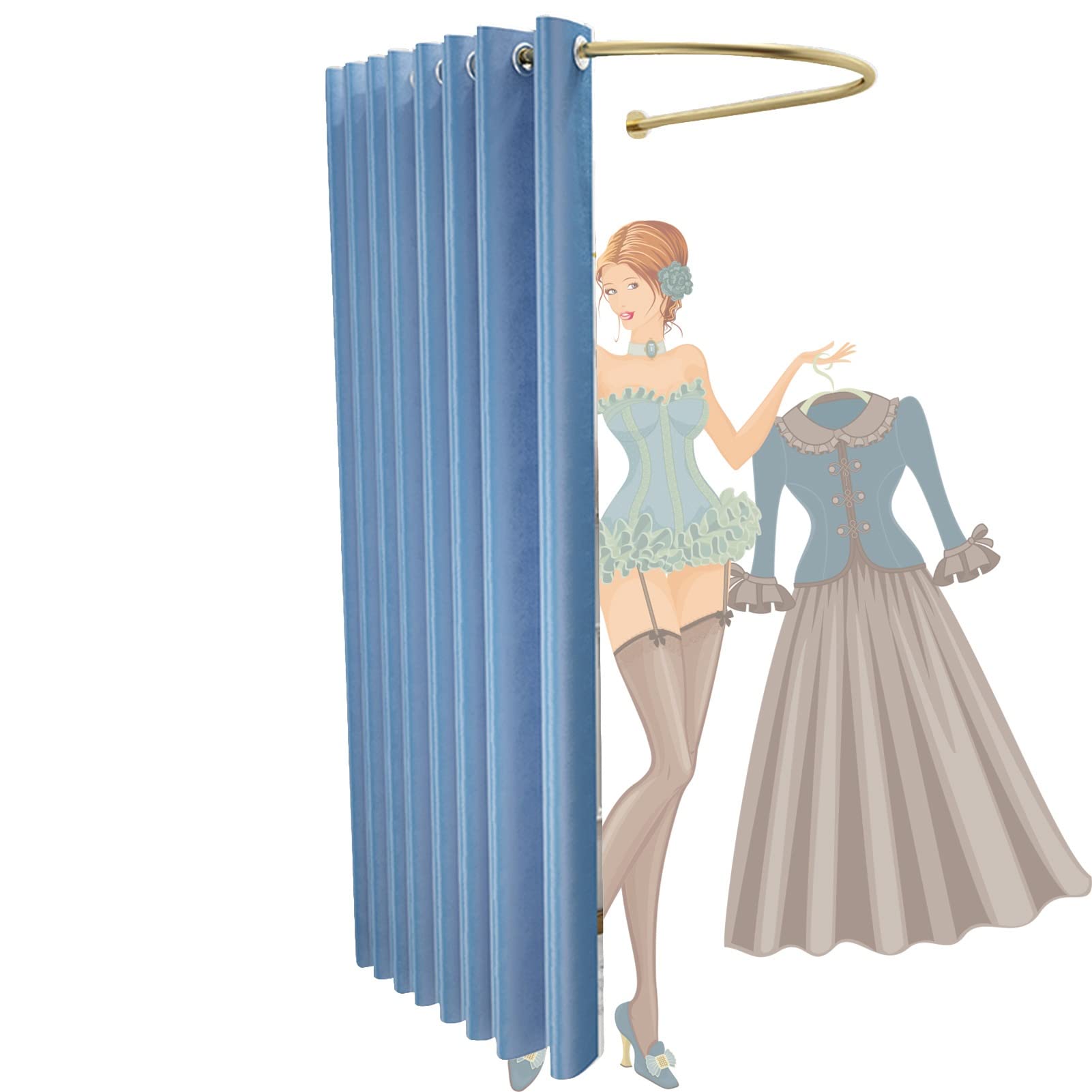 Zone de dressing en forme de U et vestiaire autonome pour l'intimité des clients