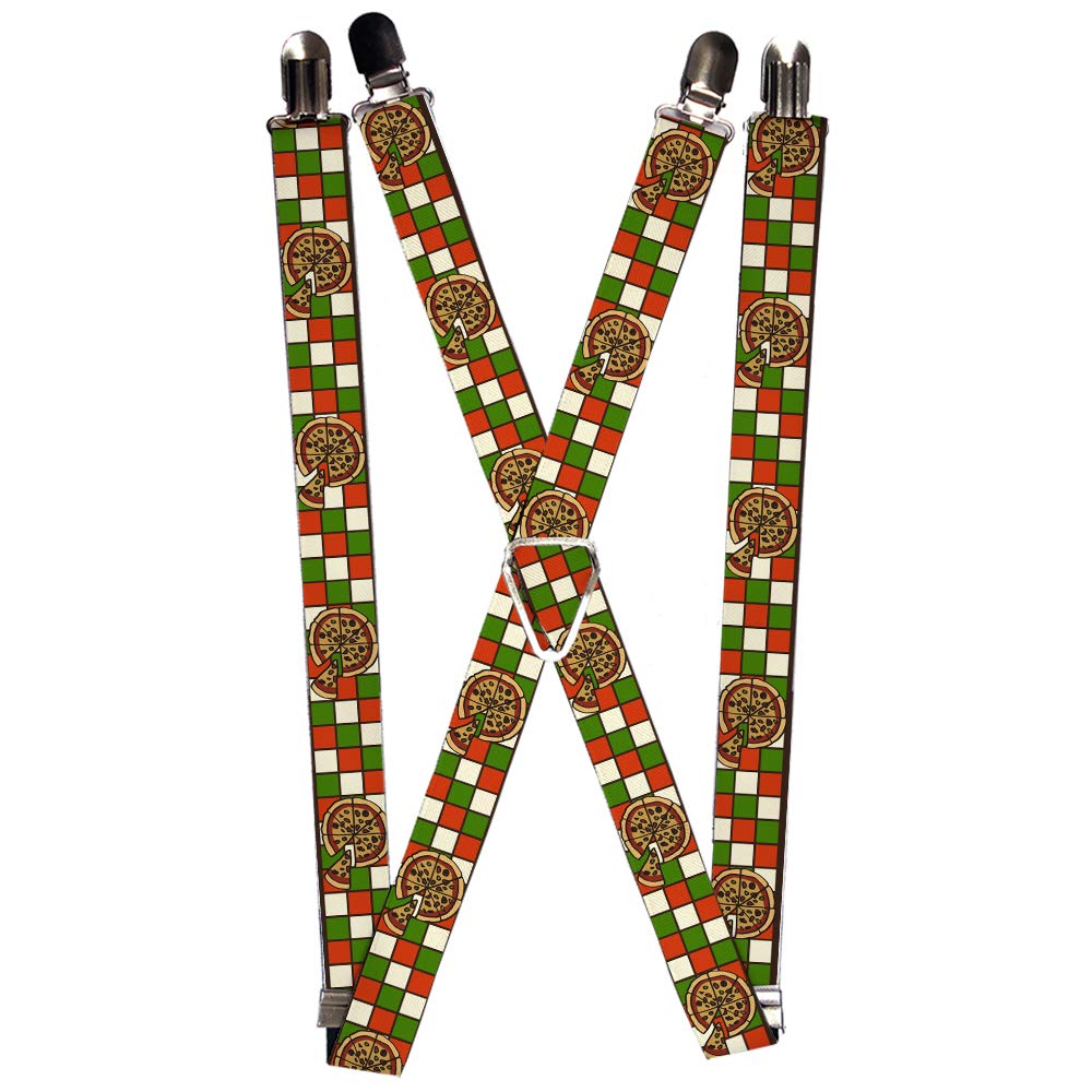 Buckle-Down Unisex-Adult's Suspender-Pizza, Multicolor, One Size