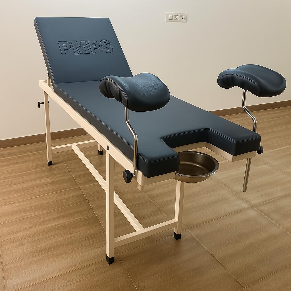 PMPS Gynae Examination Table with Lithotomy Pads – Cushioned Top, Advance Smooth Closure Mechanism, Tissue Paper Holder – 72" L x 20" W x 32" H – DIY Self Assembly I Grey Color-picture-10