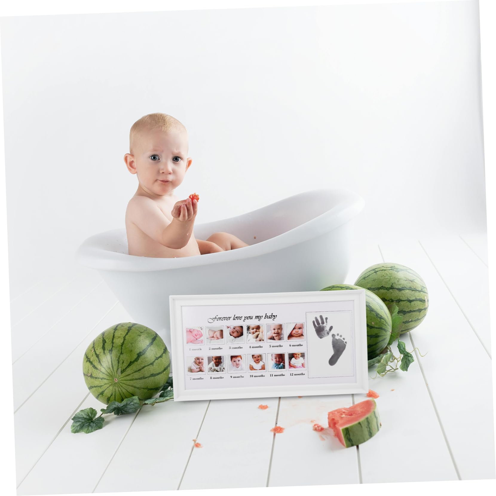 Marco para Fotos de de Niña Kit de Infantil con Marco Resistente para Manos y Pies Decoración para Habitación para Recién Nacidos