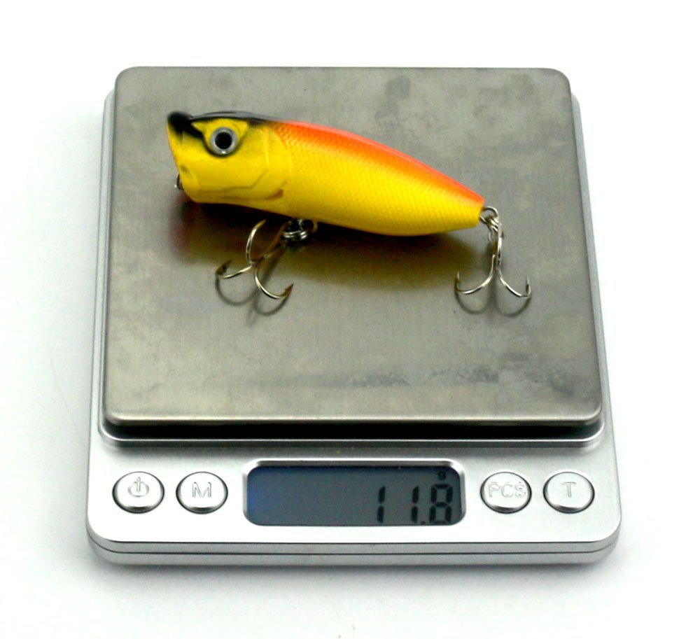 6 pcs Popper flottant Leurre de 11,8 G6.5 cm artificielle Leurres de pêche kit 3d Pêche Yeux Popper Crankbait Vibe NE coule pour Leurre basse truite Doré Jaune Redfishsurface Topwater dur