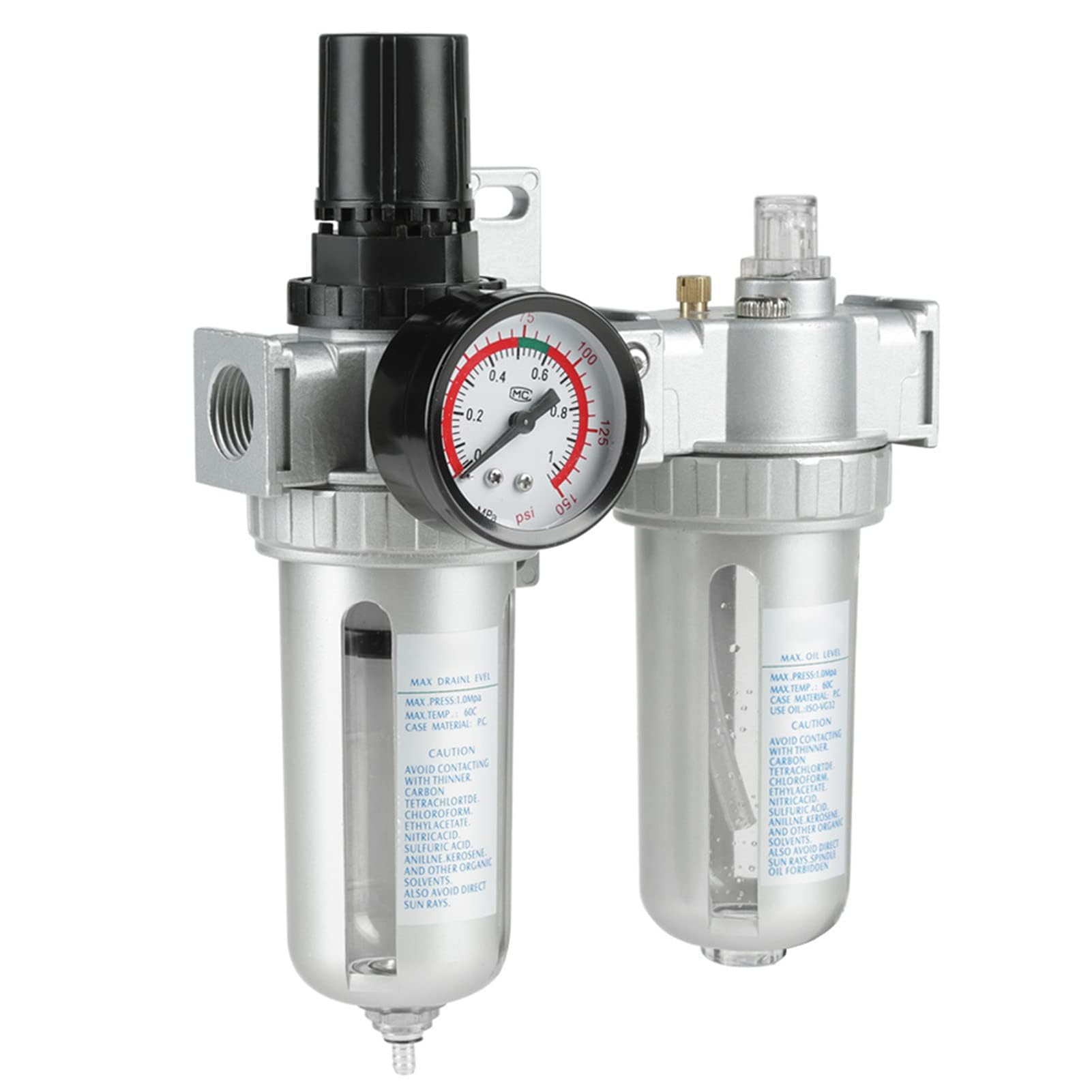 Regolatore di Pressione dell'Aria Compressa con Filtro del Compressore e Separatore d'Acqua Trappola Kit di Strumenti per Compressore d'Aria