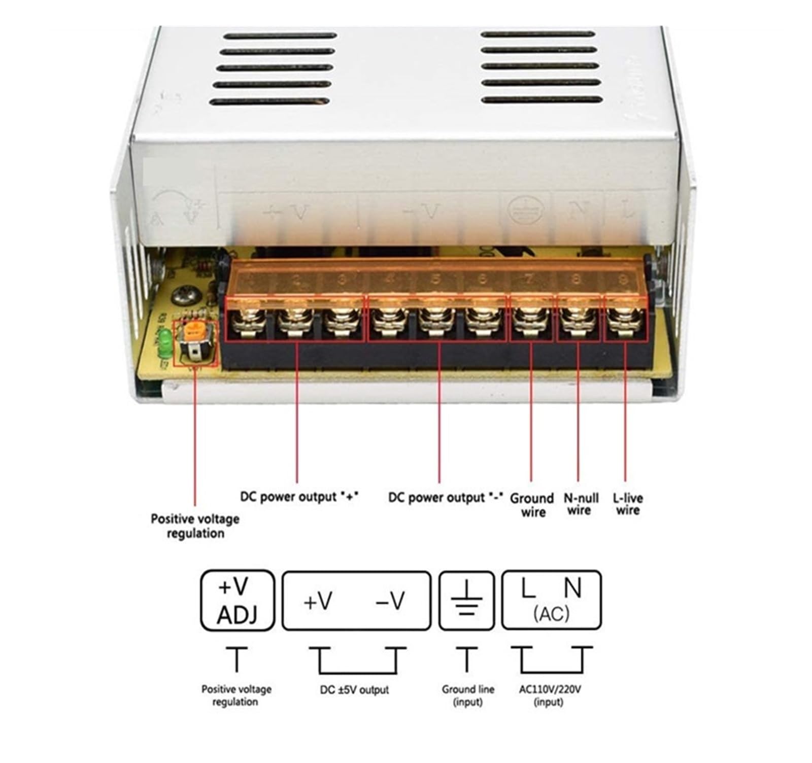 Labornetzgerät, / 24 V 15 A 360 W Netzteiltransformator, universeller geregelter elektronischer Treiber mit Temperatur for 3D-Drucker