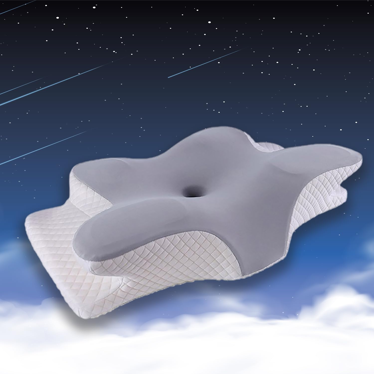 PRIME PICK Butterfly Shape Cervical Pillow for Shoulder and Neck Pain Relief, Memory Foam Neck Pillow, Ergonomic Orthopedic Neck Support Pillow for Side Back Stomach Sleeping (Grey) (B0CTKLM2GL) Amazon Price History, Amazon Price Tracker