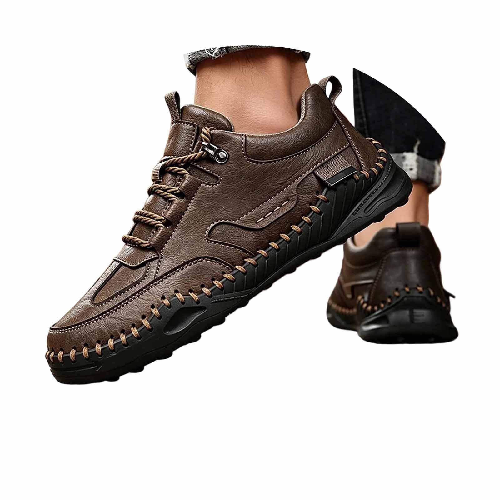 Generisch 2026 Zapatos planos casuales con suela gruesa para hombre – Zapatillas de exterior hechas a mano para el día a día Zapatos cómodos con suela antideslizante