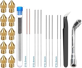 APAAZO 3D Printer MK8 Extruder Nozzle 0.3mm 0.4mm 0.5mm 0.6mm 0.8mm 1.0mm M6 Threaded 1.75mm Filament Compatible With CR10 CR-10S Ender 3 Ender 5 (Color : TYPE 5)