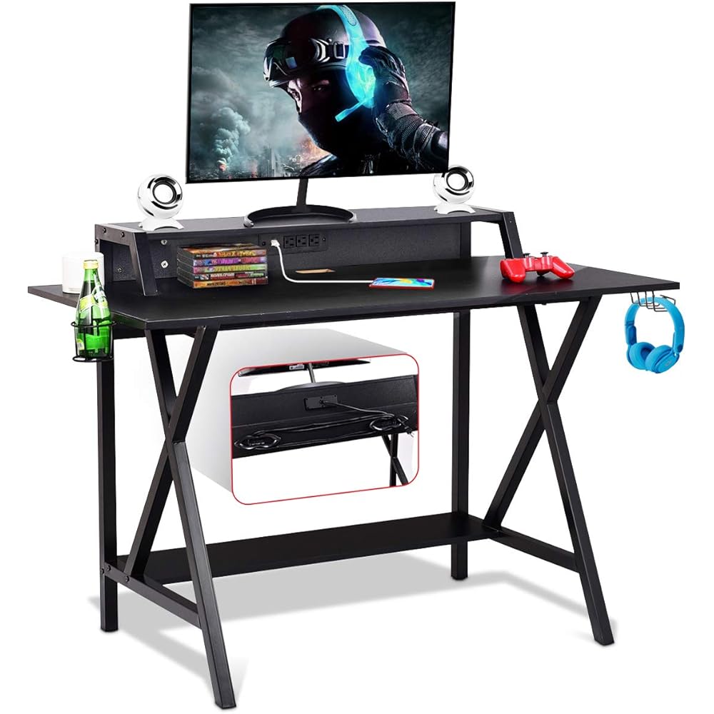 POWERSTONE Gaming Desk 46 inch Home Office Computer Desks