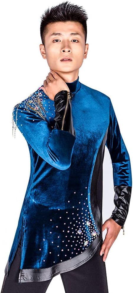 新品　社交ダンス　ツーピース　セットアップ　青　ワルツ　クイック　1150 新品 社交ダンス ツーピース セットアップ 青 ワルツ クイック 1150