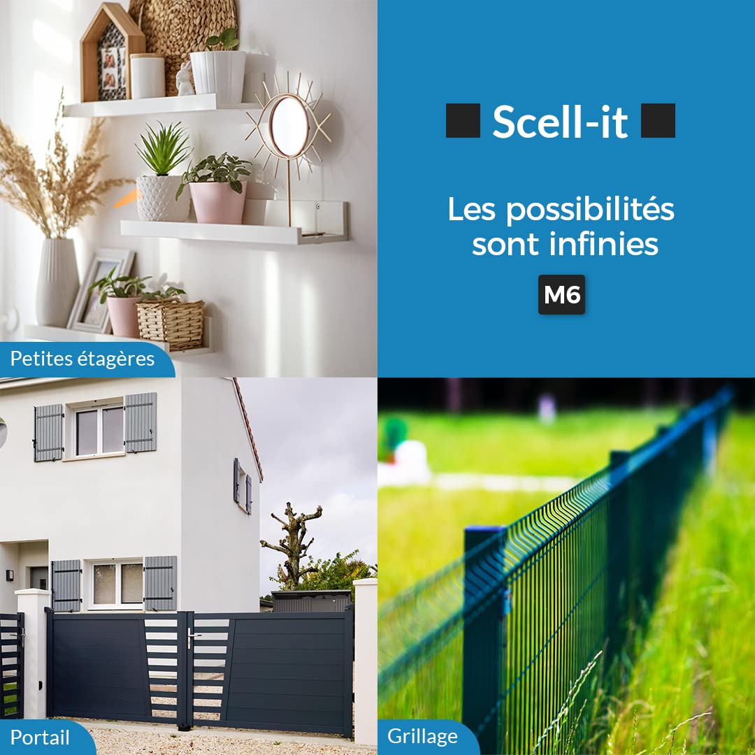 Kit de Scellement chimique Tiges ACIER M6 Garanties à vie SCELL-IT Jusqu'à 300Kg résistance | Prêt à l'Emploi