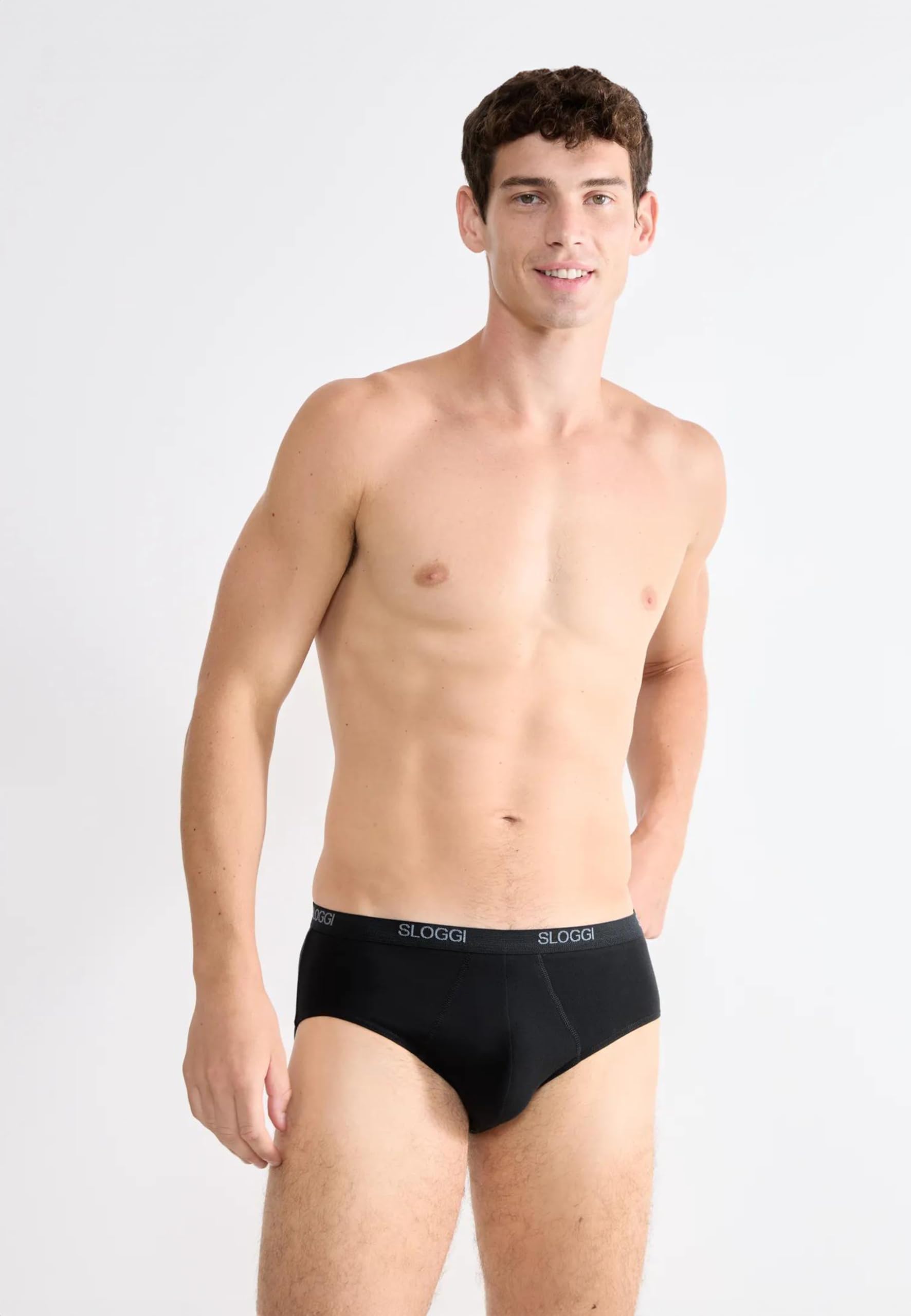 Sloggi Men Basic Midi 6P, Slip, Uomo, Nero (Black), 6