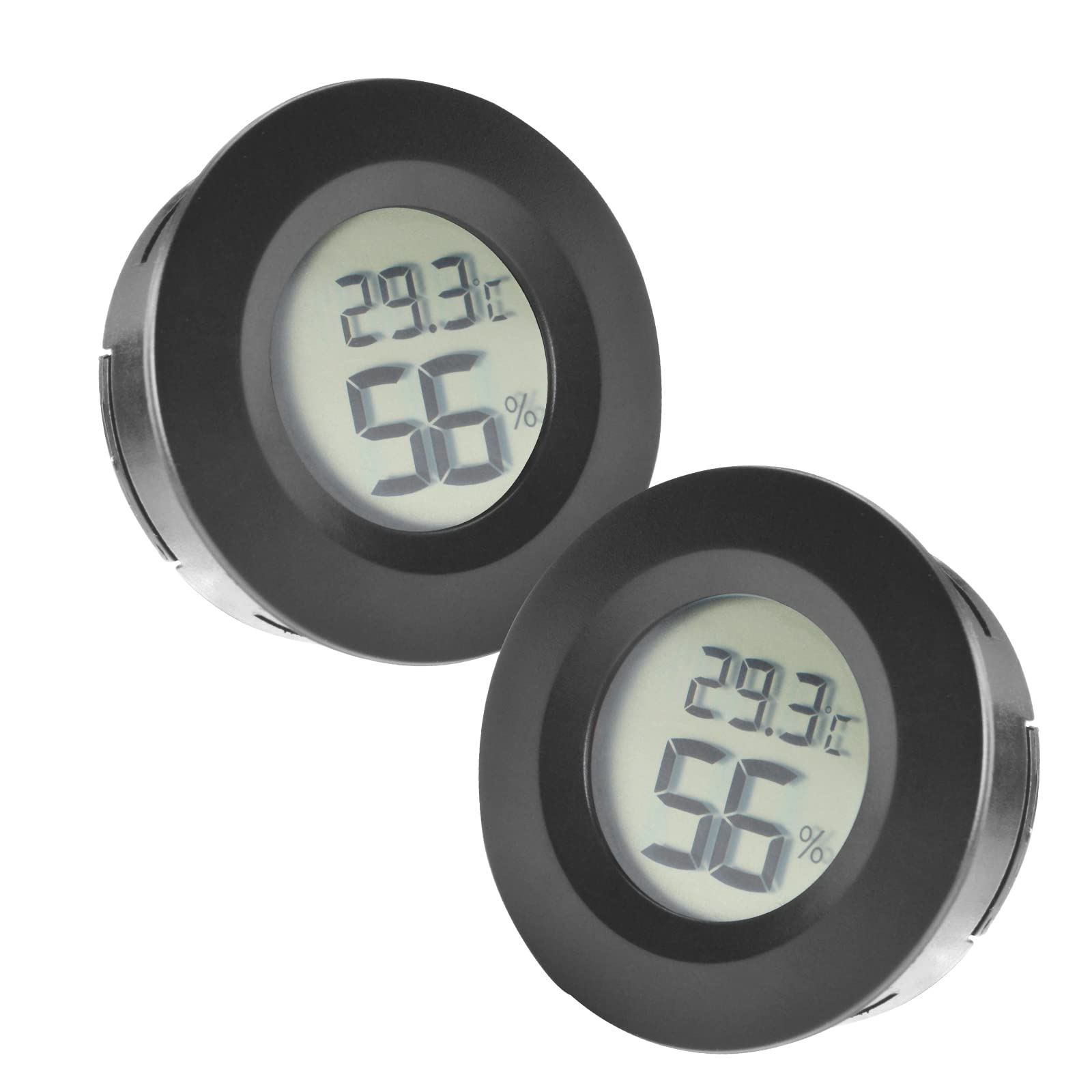 2 Pack Mini Hygrometer Thermometer Digital Hygrometer for Small Humidity Meter Round Humidity Gauge Reptile Thermometer Humity Reader for Plants and Incubator