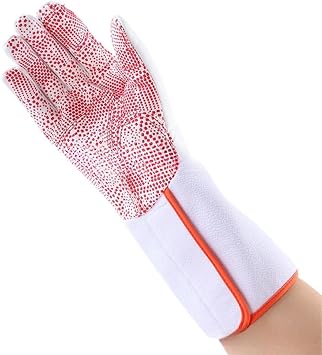 Fencing Gloves for Foil and Epee, Non-Slip Breathable Left or Right Hand Options, Nylon Cotton Material with Reinforced Stitching, Adjustable Cuff