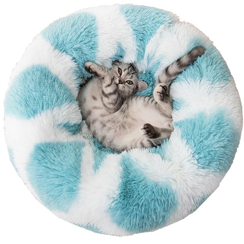 3 One PetZ Cat Beds for Indoor Cats, Dog Bed, Cat Bed, Machine Washable, Fluffy Round Pet Bed Non-Slip, Autumn and Winter Warmth, Cuddler Cushion Self