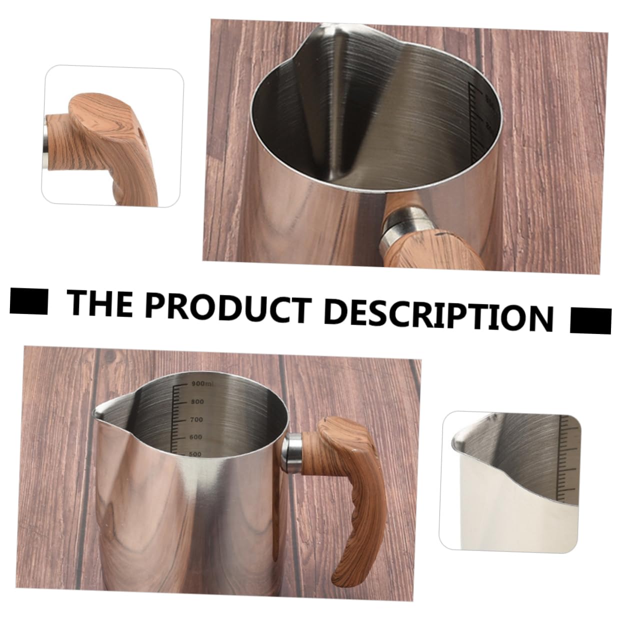 STOBOK Tazza per Sciogliere la Cera per Candele Fai da Te in Acciaio Inox, 950ml, Manico Ergonomico e Beccuccio, per Creare Candele in Casa