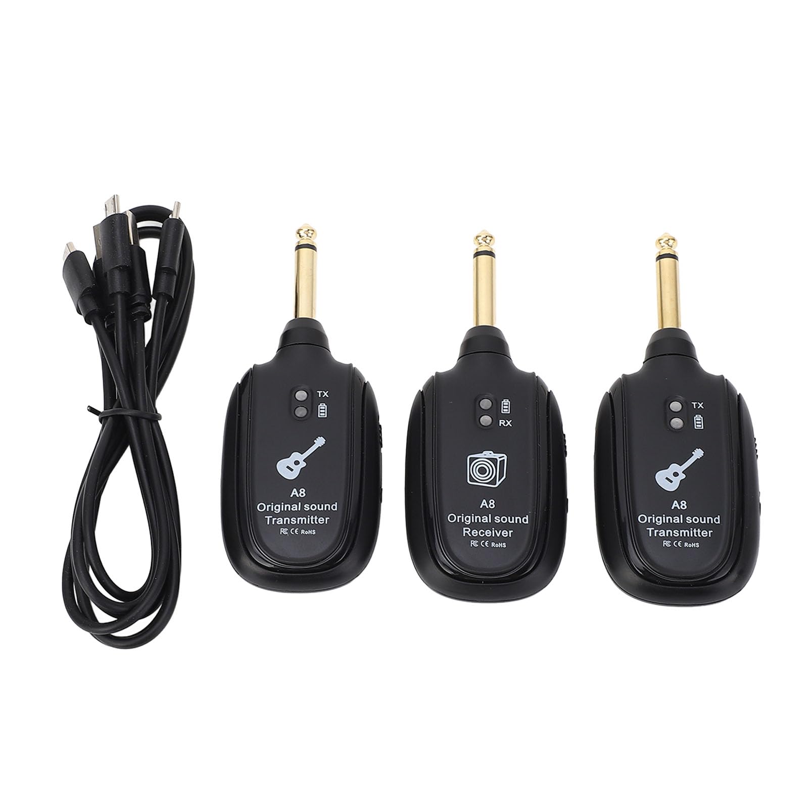 SEAFRONT Système de Guitare sans Fil, émetteur et Récepteur sans Fil de Guitare avec la Latence Moins de 4 Ms, Gamme de 30 M, pour Basse, Violon et Clavier
