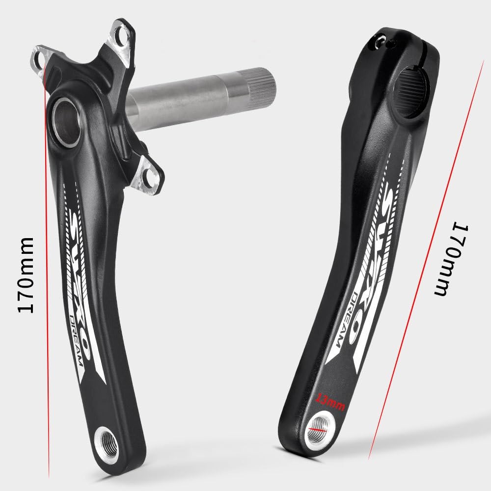 Lekki zestaw korbowy MTB wąska szeroka zębatka zębata 32T 34T 36T 38T 104BCD 170MM rower wydrążony zintegrowany zestaw ramienia korbowego