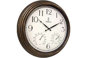 18 Inch Outdoor Clocks for Patio are Waterproof and Weatherproof, and Feature...