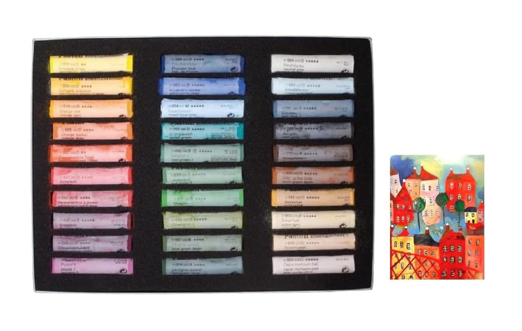 Schmincke Soft Pastel Cardboard Box Set - 30 Stick General Selection - Art Supplie Extra Soft (Made in Germany) Extra Fine - qualità Artistica