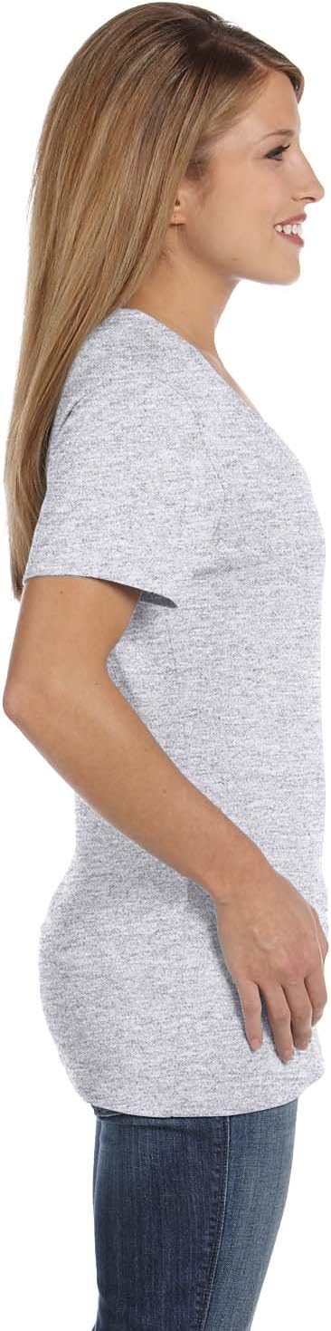 Hanes Womens Perfect-T Short Sleeve V-Neck T-Shirt X-Small Ash