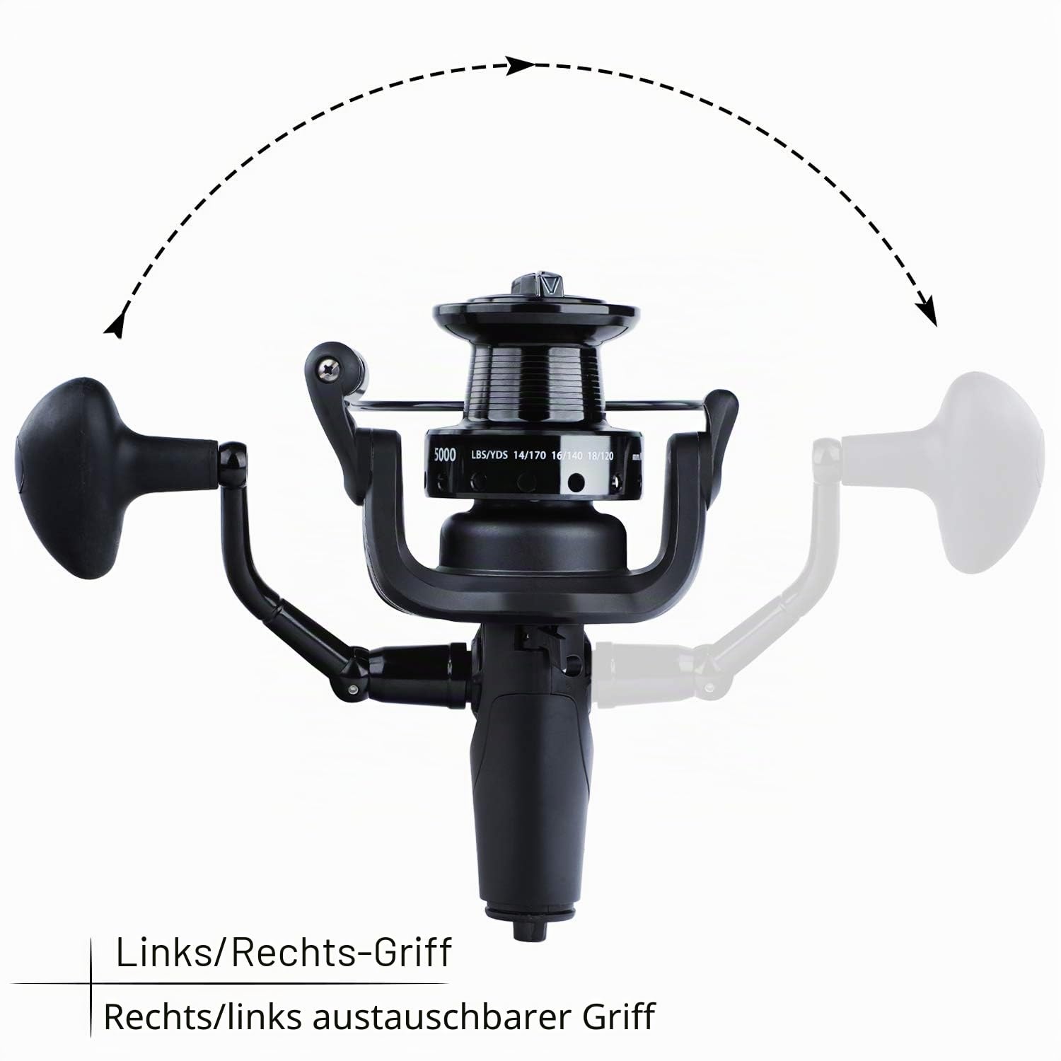 Sougayilang Karpfenrolle Ultra Smooth Powerful Spinning Angelrolle 28LBS Drag Power 12 + 1BB Metallkörper Spinnrollen für das Salzwasser- und Süßwasserfischen