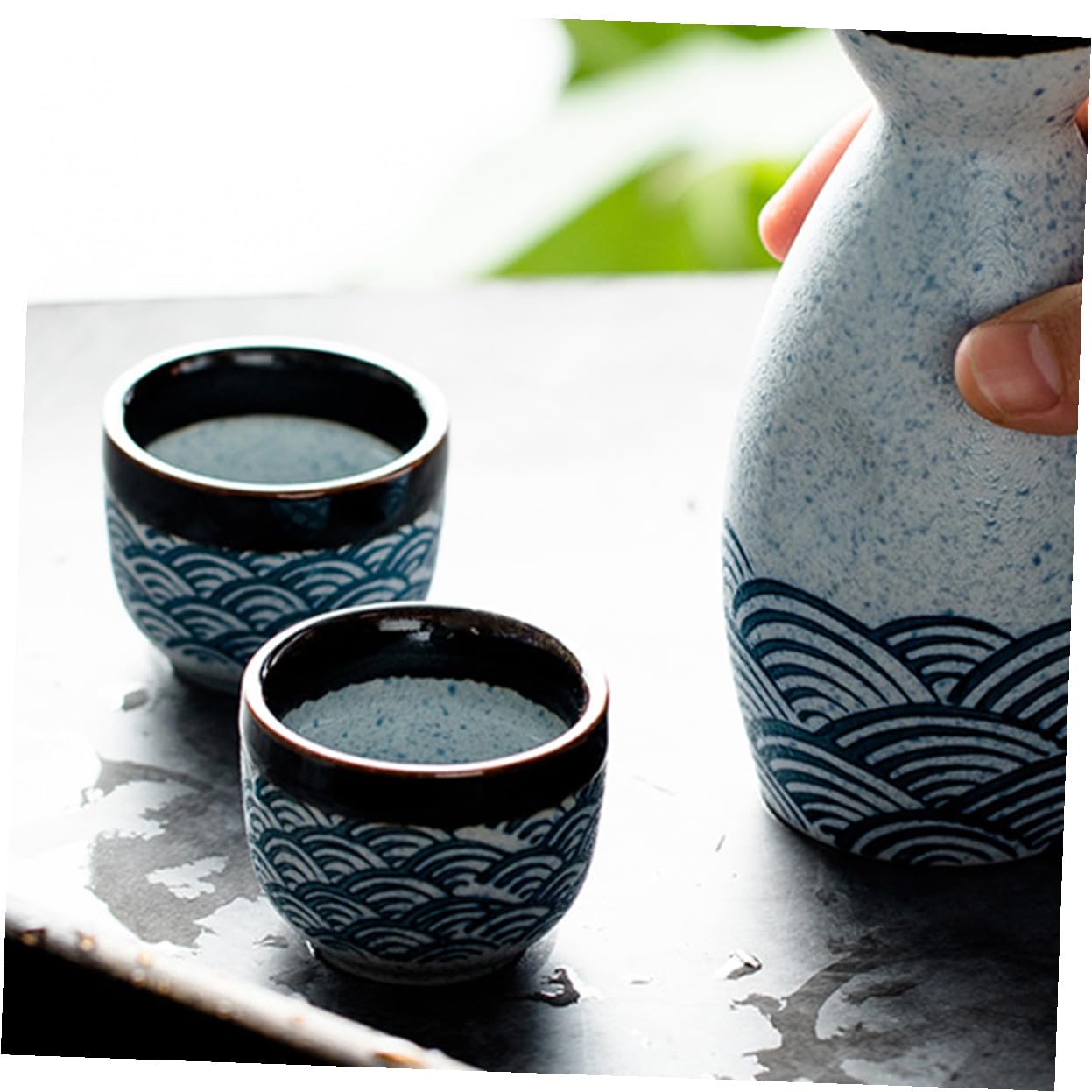 Lot de 6 Tasses à Thé Japonaises en Céramique au Design Simple et Rond, Multi-fonctionnelles et Sûres, Maison Bureau