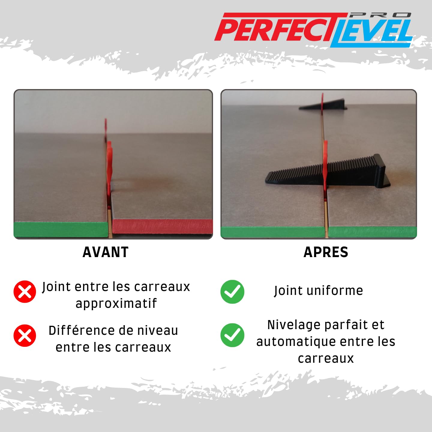 1500 Clips (Bases) 3 Mm Perfectlevel Pro Croisillon Autonivelant Professionnel