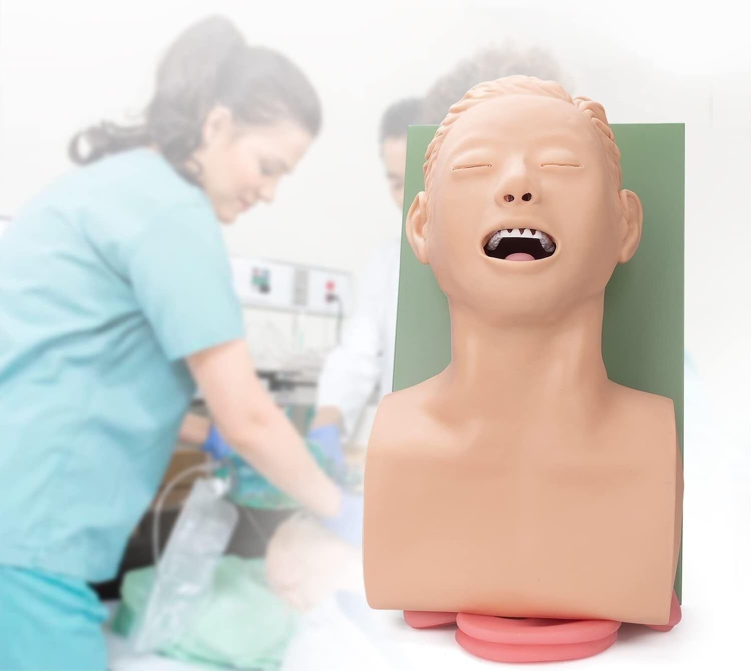 HEQIM Oral and Nasal endotracheal Intubation Simulation Airway Management Trainer, Human Intubation Model Teaching Model, Suitable for Professional Nurse Emergency Education