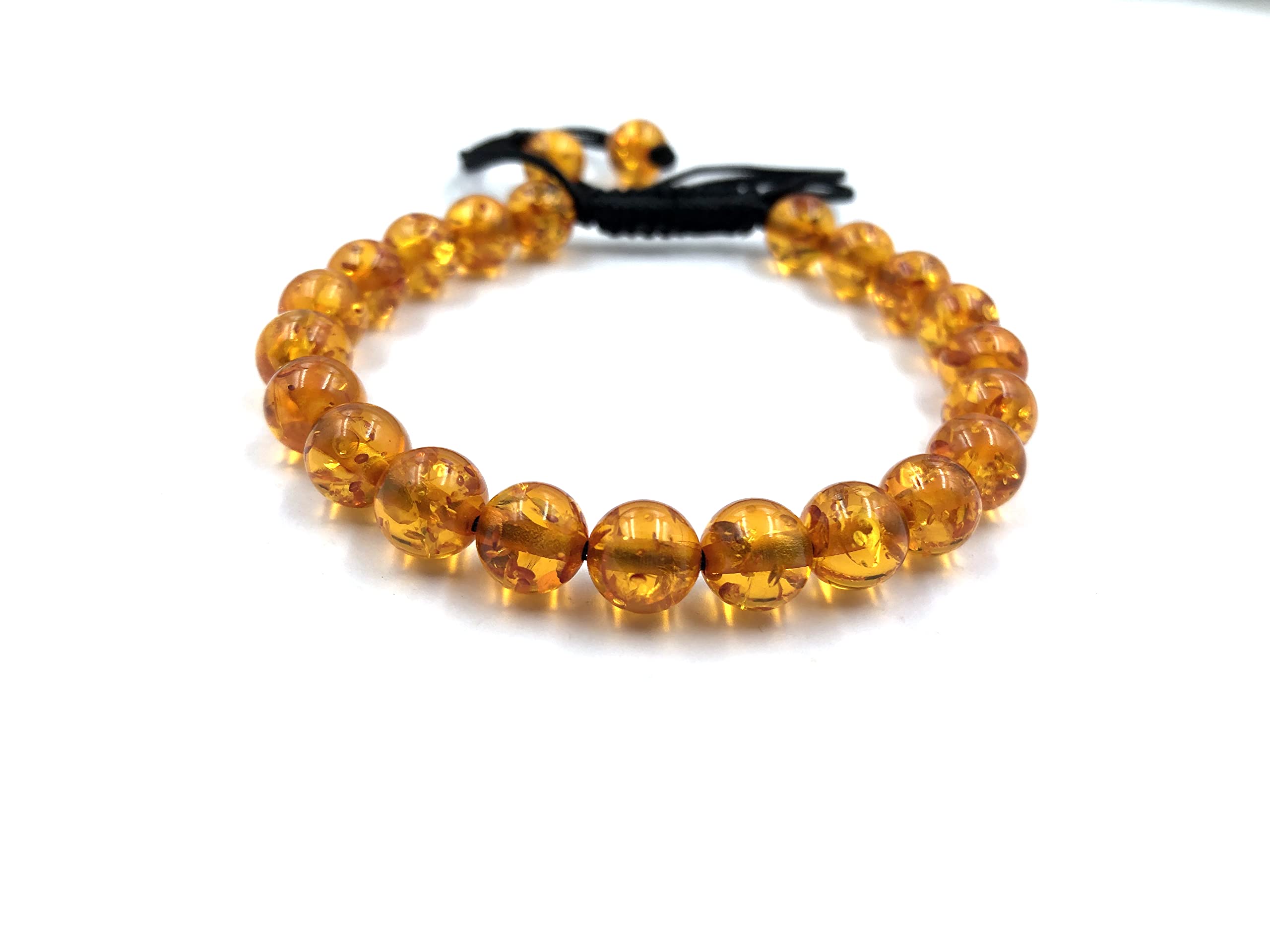 SHNAYA JEWELSAAA " BALTIC AMBER " Natural Healing Power Gemstone Crystal Beads Unisex Adjustable Macrame Bracelets 8mm, baltic amber