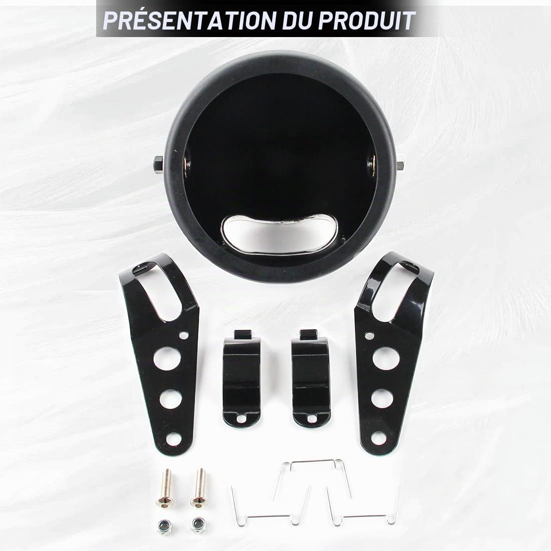 5 3/4 5.75 pouces Led phares logement seau compatible avec moto Harley-Davidson(noir)