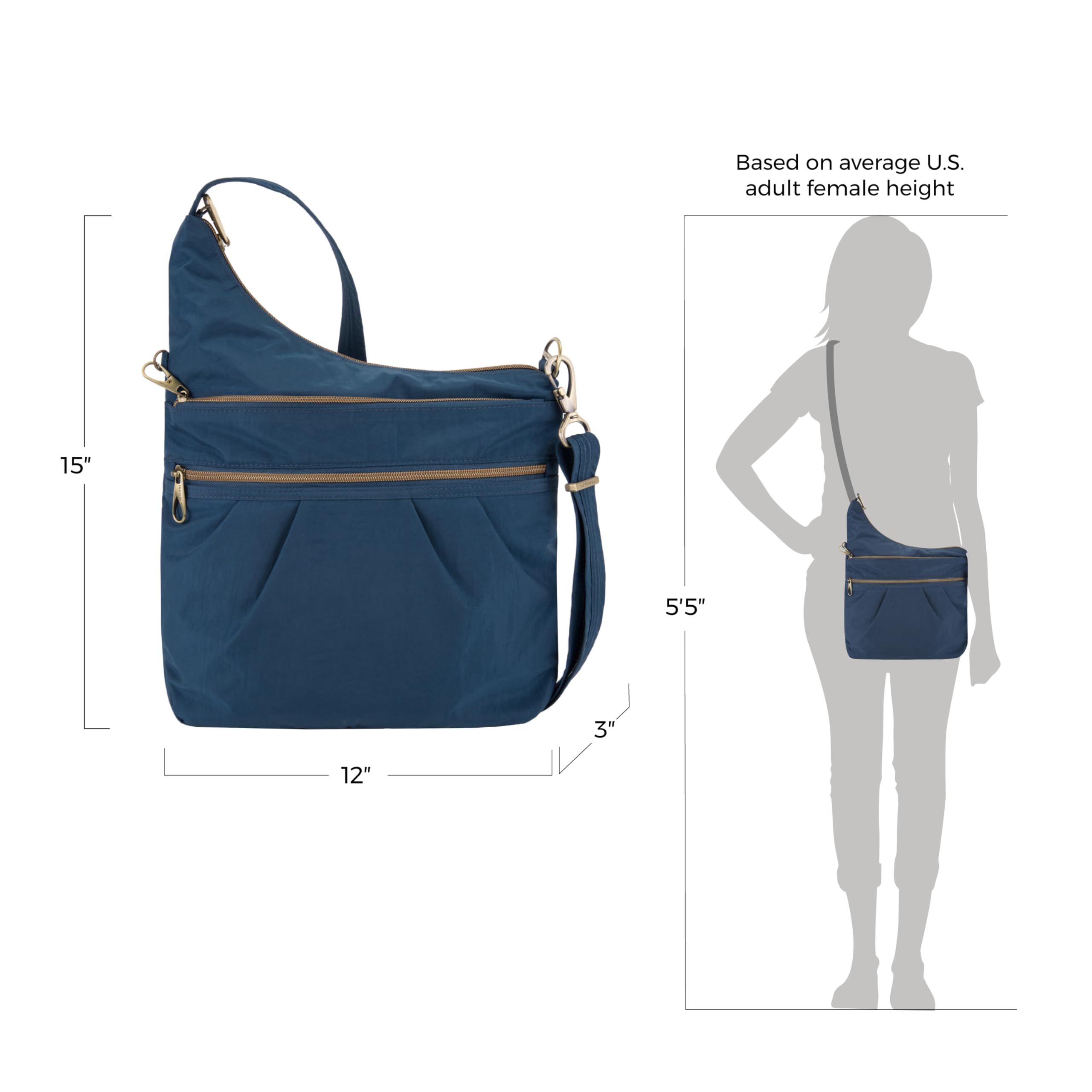 Travelon Anti-theft Signature 3 Compartment Crossbody Bag Sac à bandoulière Bagages (lot de 1)