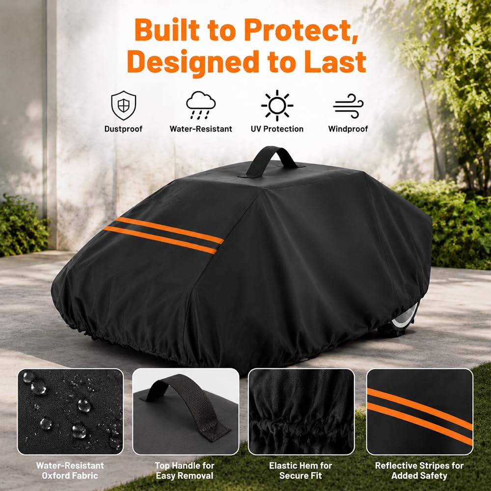 Funda Protectora para Robot Cortacésped para Yard Force Luv 60Ri, Cubierta Oxford 600D Impermeable Anti UV con Asa