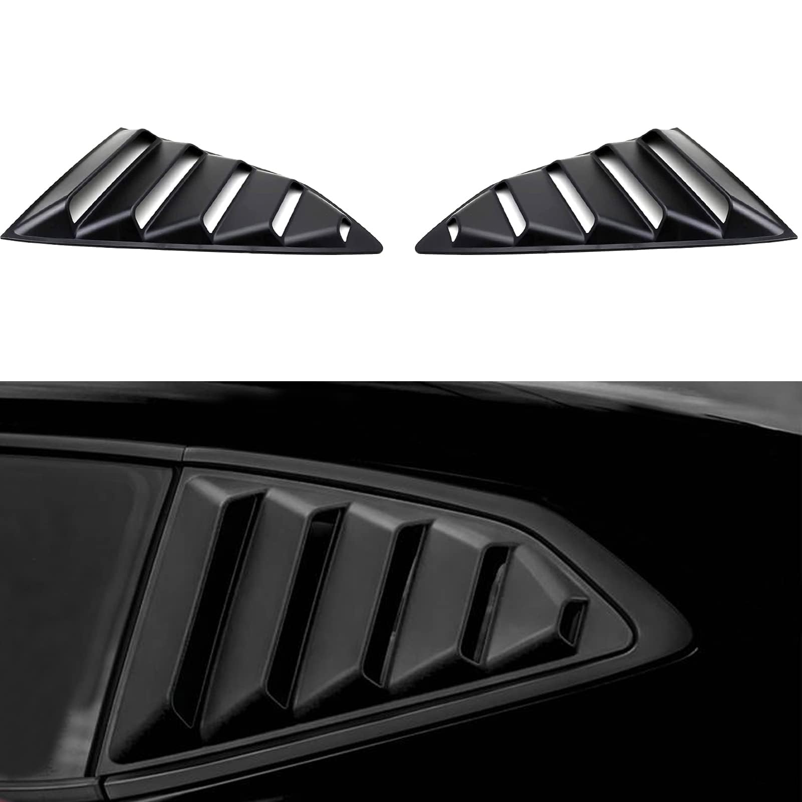2Pcs Rear Side Window Louvers, for Chevy Camaro 2016-2022 Window Louvers Carbon Fibre ABS Rear Window Louvers Spoiler Carbon Fibre Texture Fit Louver Accessories