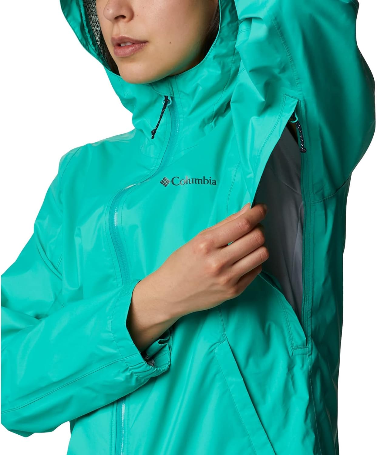 Columbia Women's EvaPOURation Jacket Electric Turquoise X-Small