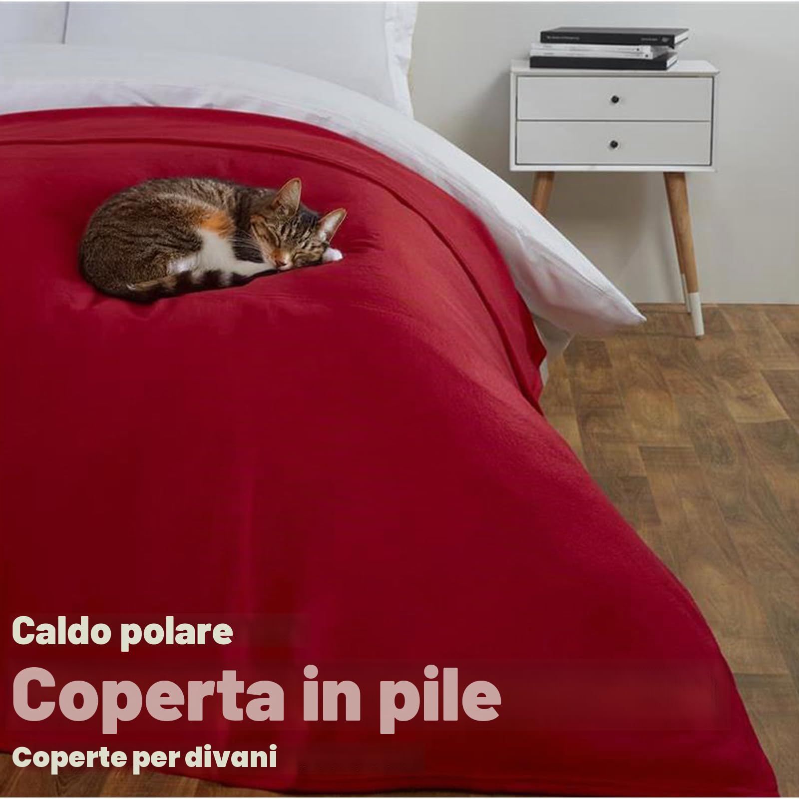 Dreamscene morbido copriletto coperta Tinta Unita Rosso rosso – 120 x 150 cm