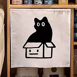 Capa de cortina para caixa de areia para gatos - Cortina de porta de casa de gato com aba autolimpante, para caixa de areia automática, cortina de móveis de gato robô (gato na caixa, 40 x 50 cm)