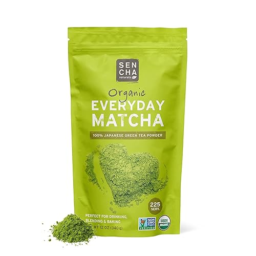 Sencha Eveyrday Natural USDA Orgánico Té Verde Matcha en Polvo Rico Antioxidante Revitalizante Cuerpo Helathy Producto 100% Dieta Vegana - 12 oz