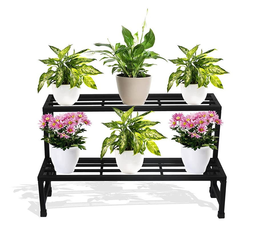 Febwell Mild Steel Foldable Heavy 2 in 1 Step With Rubberized Base Indoor Outdoor Flower Pot Plant Stand with 96cm Length| Floor Rack for Home Garden Balcony Living Room Decor(Black, Pack of 1) (B0BYNLHH8T) Amazon Price History, Amazon Price Tracker