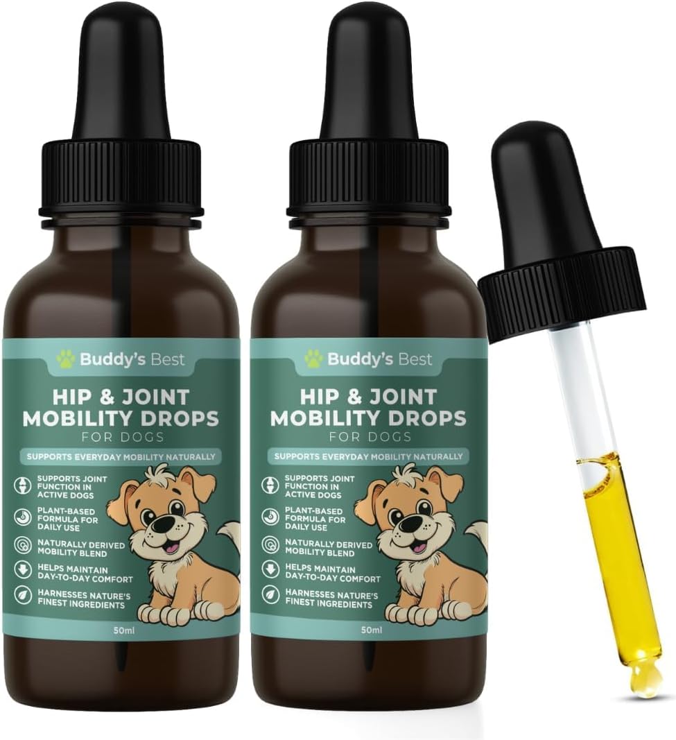 Twin Pack Natural Joint Support for Dogs – With Flaxseed, Hemp, Ginger & Turmeric Oils – Helps Maintain Mobility & Flexibility – Supports Overall Well-being – 50ml