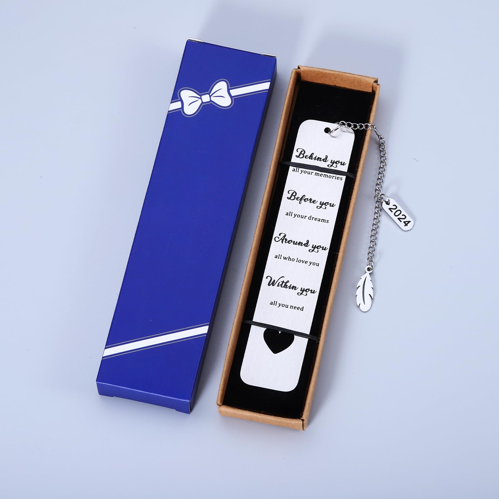 College Graduation Gift Bookmark - Inspirational Stainless Steel With Chain