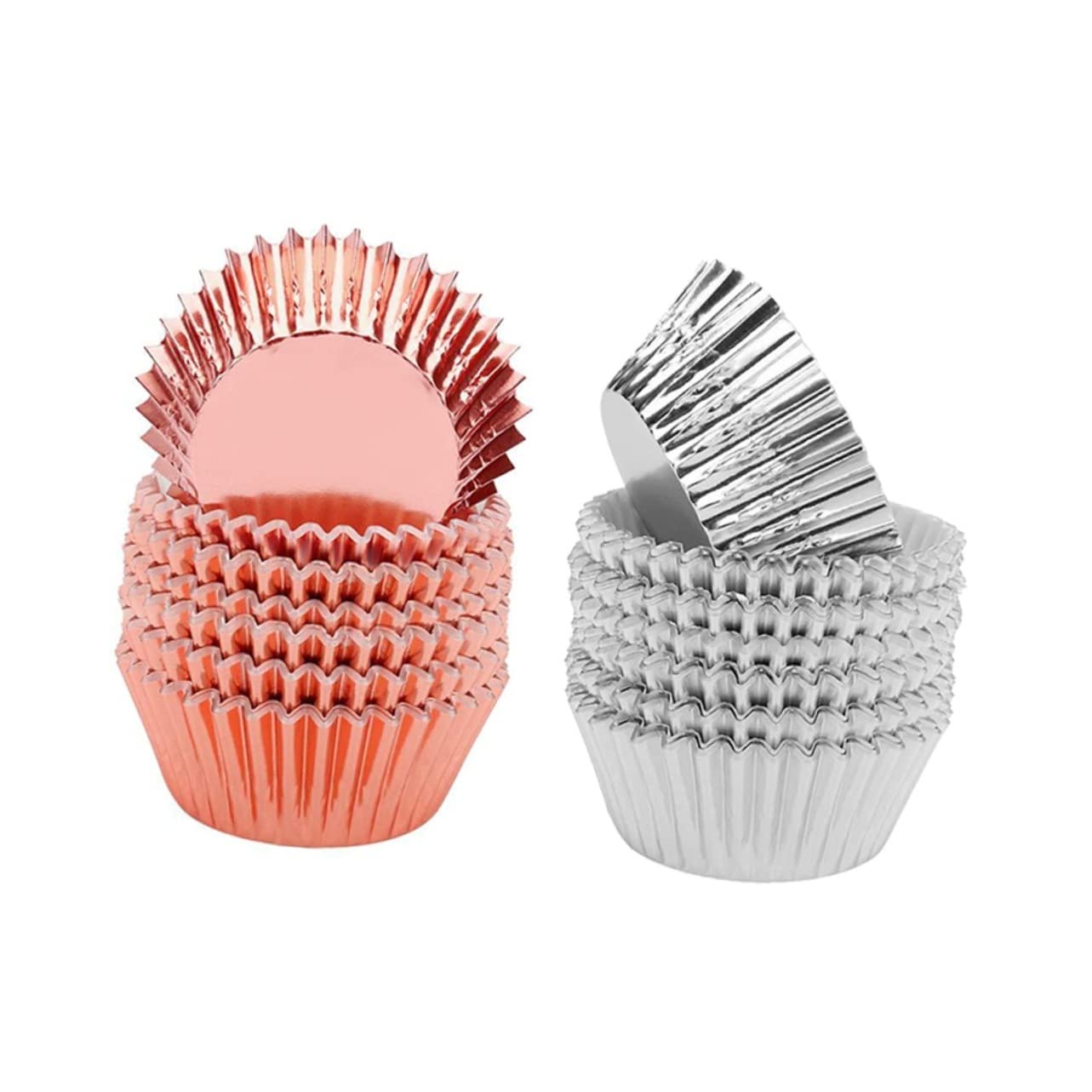 BESTonZON 600pièces Caissettes à Muffins Papier Métallique Épais Rose Pour Gâteaux Et Desserts Pour Fêtes Mariages Et Événements Spéciaux