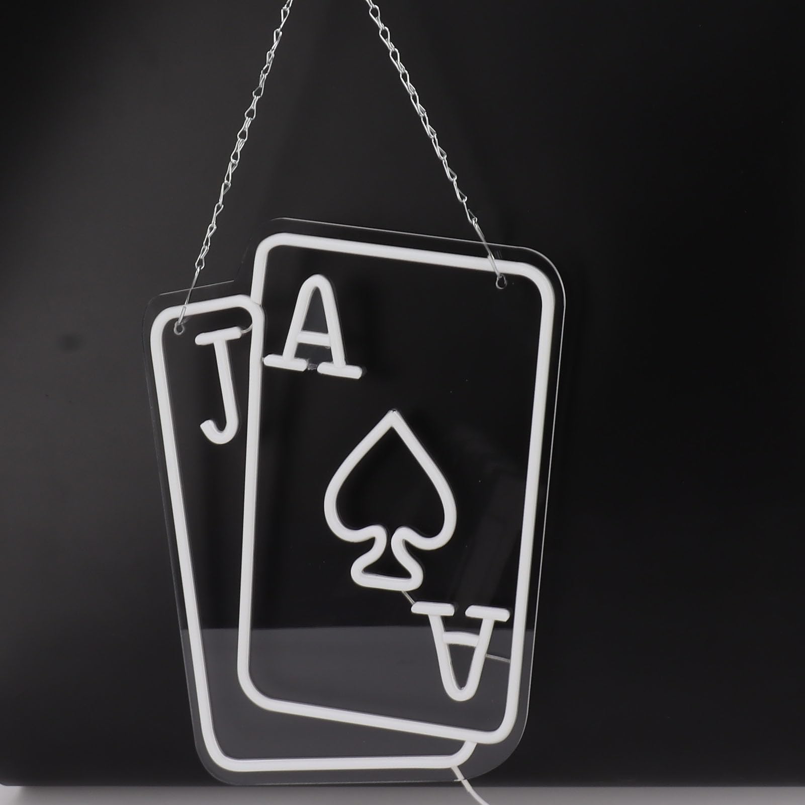 Insegne al Neon a LED per Poker Decorazione da Parete Attraente e alla Moda per Sala Giochi e Casinò J Poker per Decorazioni per Feste di Compleanno Materiale Acrilico