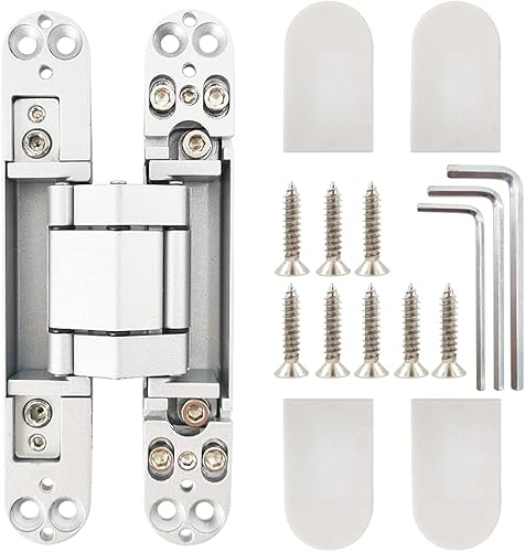 Miniatura 10 de Bisagras invisibles Bisagra de puerta oculta resistente Bisagra oculta 3-D ajustable - Negro -1 par