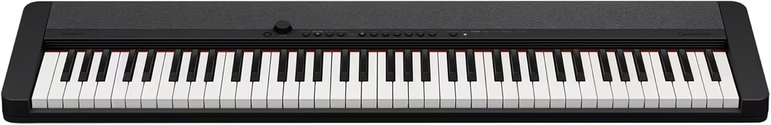Casio Casiotone CT-S1 76-Key Portable Keyboard - Black Bundle with Adjustable Stand, Bench, Sustain Pedal, Headphones, Piano Book, Instructional DVD, and Austin Bazaar Polishing Cloth