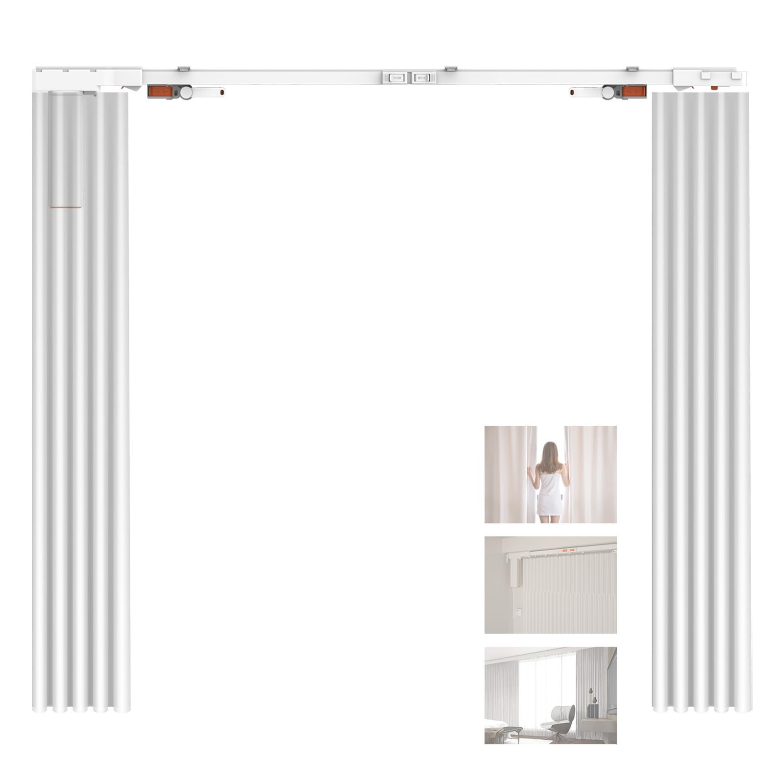Binario elettrico intelligente per tenda, silenzioso, sistema motorizzato regolabile per camera da letto, soggiorno e studio, soluzione per tende bianche da 7 m