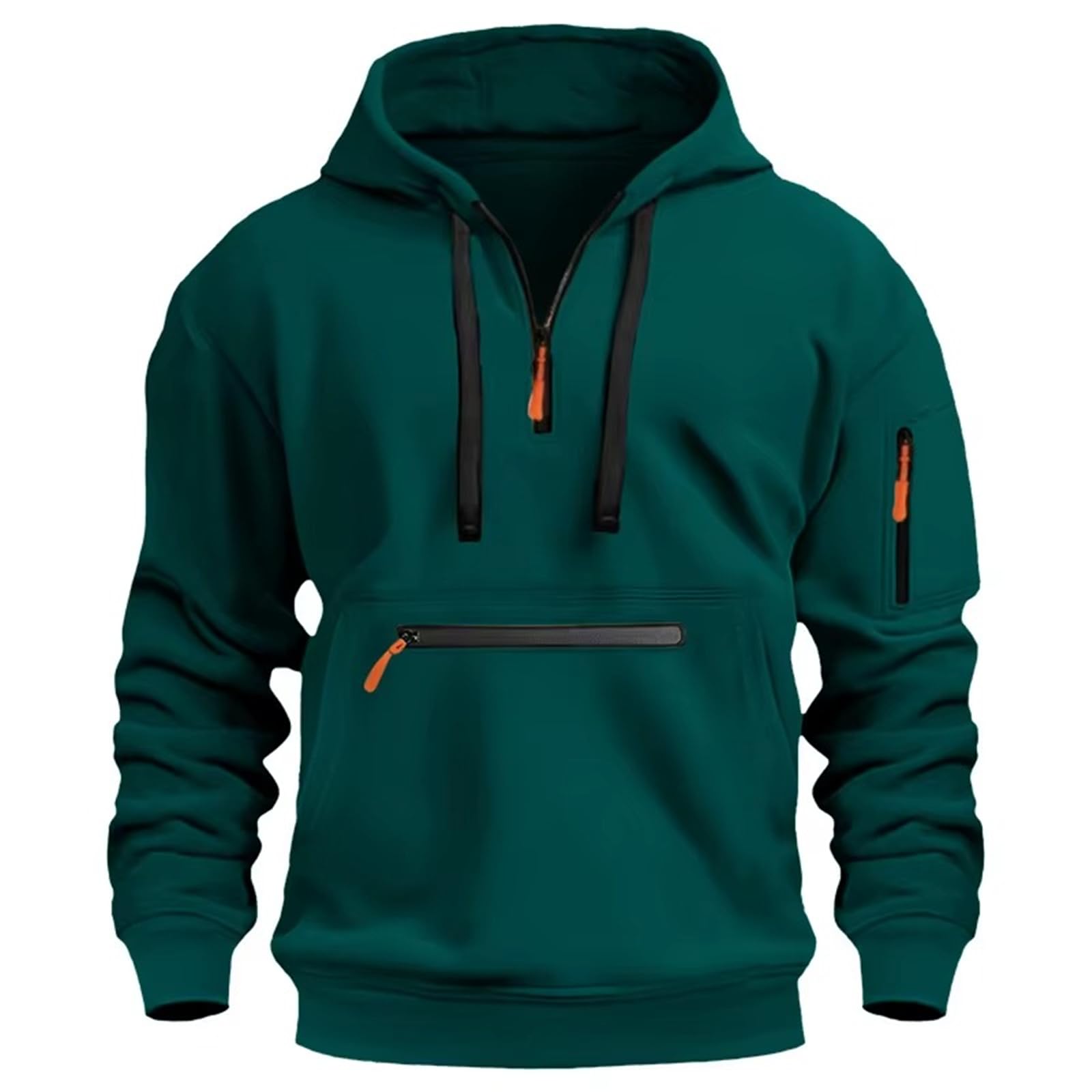 GUOYUXIAO Felpa con Cappuccio da Uomo Oversize con Zip, Autunno-Inverno
