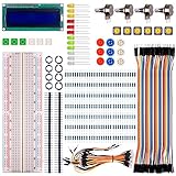kuman for Raspberry pi 4B/3 Arduino Basic Starter Kit with LCD Screen Module Breadboard,Resistors Rotary Potentiometer Compatible with pro Mini atmega Mega Robot K64
