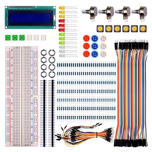 kuman for Raspberry pi 4B/3 Arduino Basic Starter Kit with LCD Screen Module Breadboard,Resistors Rotary Potentiometer Compatible with pro Mini atmega Mega Robot K64